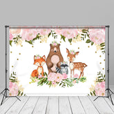 Aperturee - Pink Floral Animals Forst Studio Photoshoot Backdrop